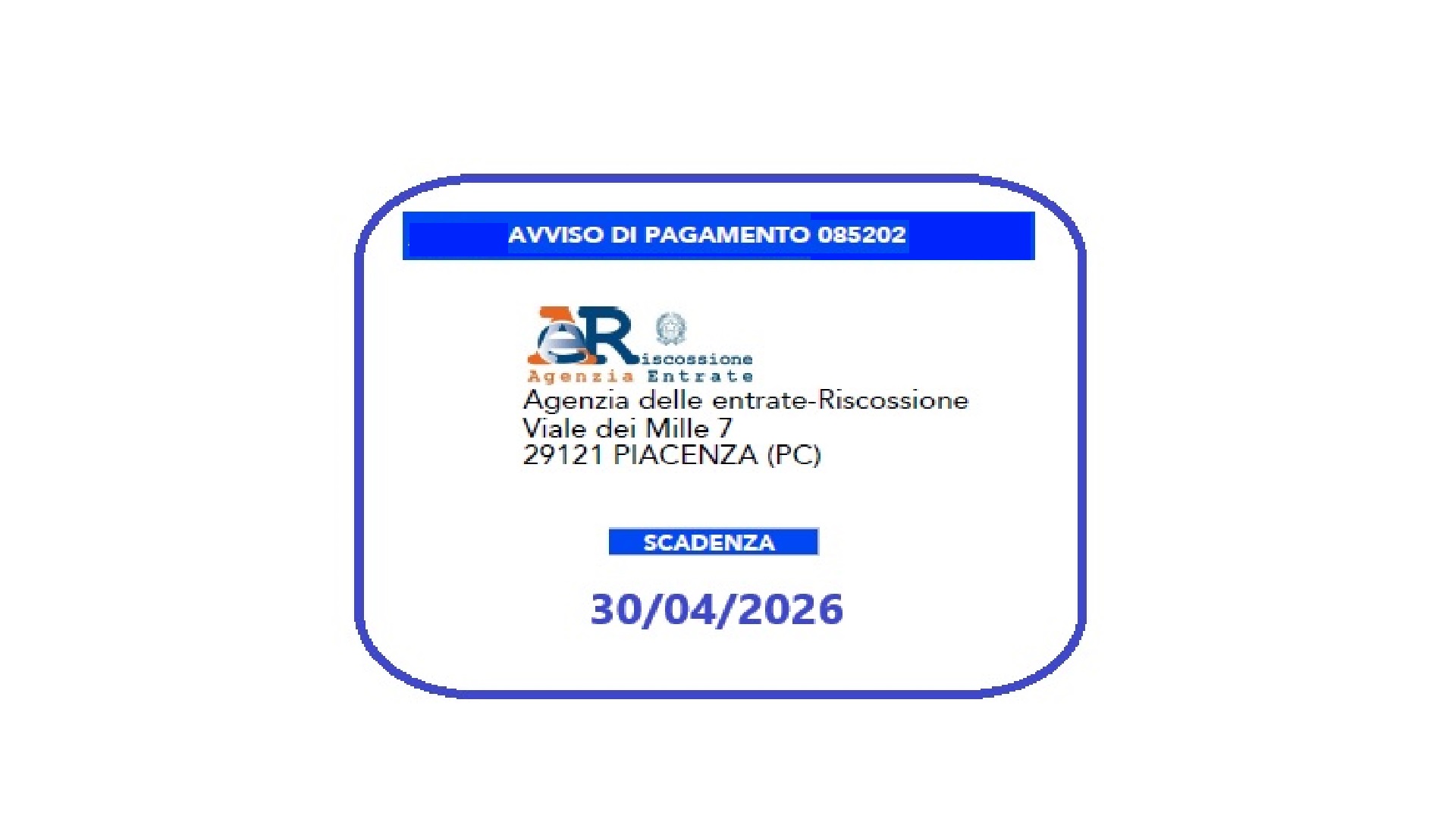 Scadenza avvisi pagamento 2026